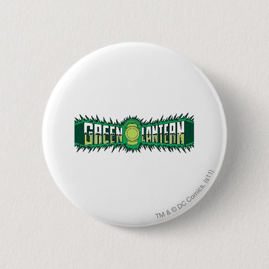 Grünes Laternen-Logo - grüne Flammen Button (Vorderseite)
