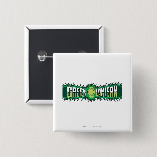 Grünes Laternen-Logo - grüne Flammen Button (Vorne & Hinten)