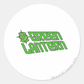 Grünes Laternenlogo Runder Aufkleber (Vorderseite)