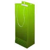 Grünes Laub Geschenktüte Für Weinflaschen (Rückseite Schrägansicht)