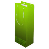 Grünes Laub Geschenktüte Für Weinflaschen (Vorderseite Schrägansicht)