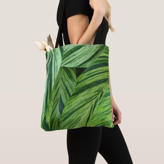 Grünes Leaf Abstrakt Tasche (Von Nahem)