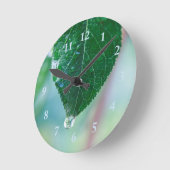 Grünes Leaf auf der Wall-Uhr Runde Wanduhr (Winkel)