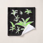 Grünes Leaf Badhandtuch Set (Waschlappen)