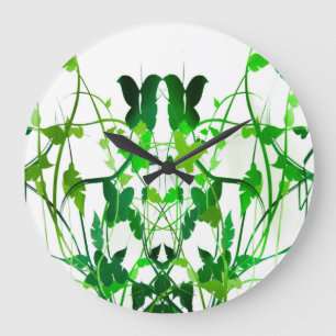Grünes Leaf-Bild für die Acrylwand-Uhr Große Wanduhr