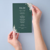 Grünes Leaf Blumengrün Danke und Hochzeitsmenü Flyer (Handgriff)