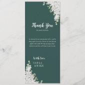 Grünes Leaf Blumengrün Danke und Hochzeitsmenü Menükarte (Rückseite)