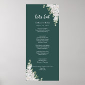 Grünes Leaf Blumengrün Danke und Hochzeitsmenü Poster (Vorne)