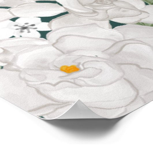 Grünes Leaf Blumengrün Danke und Hochzeitsmenü Poster (Ecke)