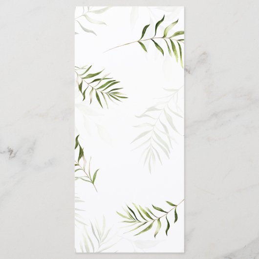 Grünes Leaf Blumenmenü Menükarte (Rückseite)