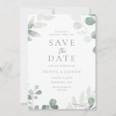 Grünes Leaf-Blumenzehen Save The Date (Vorderseite)