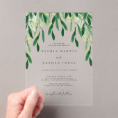 Grünes Leaf Botanische Hochzeit Acryleinladungen (Insitu (Handheld))