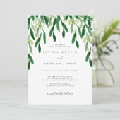 Grünes Leaf Botanische Hochzeit Einladung (Stehend Vorderseite)