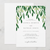 Grünes Leaf Botanische Hochzeit Einladung (Vorne/Hinten)