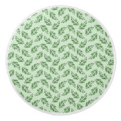Grünes Leaf Botanisches Muster Grün Keramikknauf (Vorderseite)