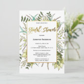 Grünes Leaf-Brautparty Einladung (Stehend Vorderseite)