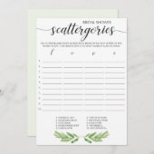 Grünes Leaf Bridal Scattergories Game (Vorne/Hinten)