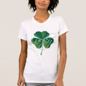 Grünes Leaf Clover Lucky St. Patrick's Day T-Shirt (Vorderseite)