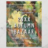 Grünes Leaf des Herbstbazars, der Schule oder der  Flyer (Hinten)