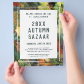 Grünes Leaf des Herbstbazars, der Schule oder der  Flyer (Hand)