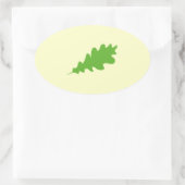 Grünes Leaf, Eichenblätterdesign. Ovaler Aufkleber (Tasche)