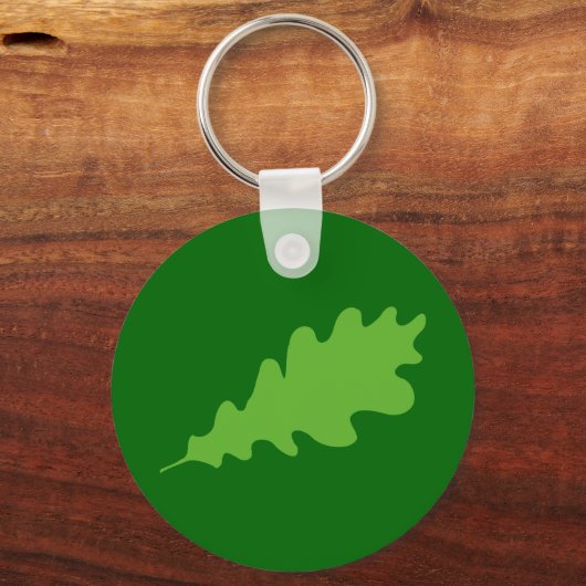 Grünes Leaf, Eichenblätterdesign. Schlüsselanhänger (Vorderseite)