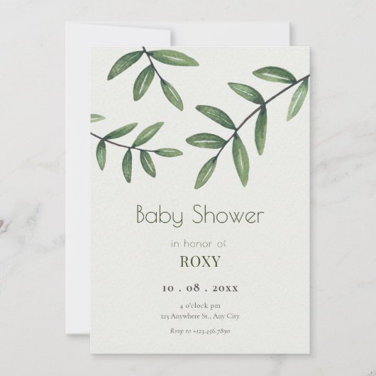 Grünes Leaf Einladung (Vorderseite)
