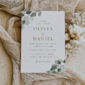 Grünes Leaf Elegance Moderne Hochzeit Einladung