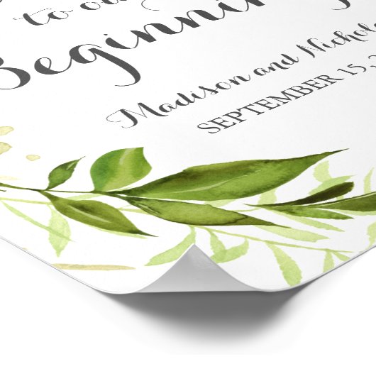 Grünes Leaf Herzlich willkommen bei unserem Beginn Poster (Ecke)