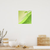 Grünes Leaf-Hintergrundplakat Poster (Küche)