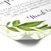 Grünes Leaf Hochzeit Kapsel Zeichen, rustikal Poster (Ecke)