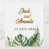 Grünes Leaf Hochzeitsdekor Weinflaschen Etiketten (Einzelnes Label)