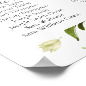 Grünes Leaf Hochzeitsdiagramm, rustikale Vegetatio Poster (Ecke)