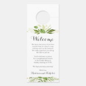 Grünes Leaf Hochzeitskranz, rustikale Grünanlage Türanhänger (Rückseite)