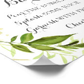 Grünes Leaf Mimosa Bar Sign, Rustikale Vegetation Poster (Ecke)