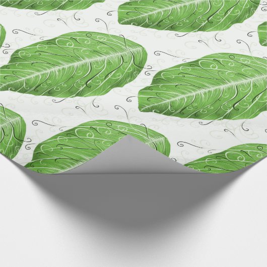 Grünes Leaf Muster Botanisch Geschenkpapier (Ecke)