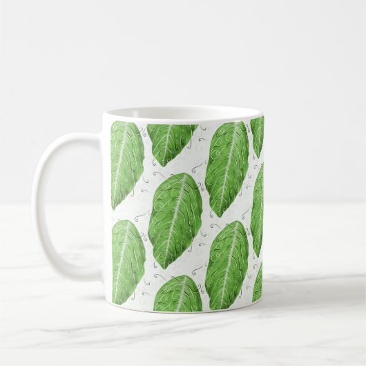 Grünes Leaf Muster Botanisch Kaffeetasse (Links)