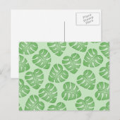 Grünes Leaf Muster, Monstera Verlasse. Postkarte (Vorne/Hinten)