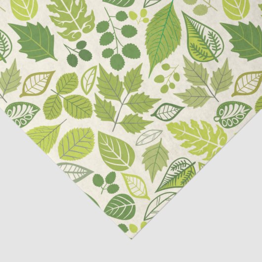 Grünes Leaf-Muster Seidenpapier (Detail)