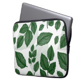 Grünes Leaf Nahtloses Naturmuster Laptopschutzhülle (Vorderseite Links)