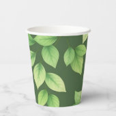 Grünes Leaf Paper Cup - Benutzerdefiniertes Logo Pappbecher (Rückseite)