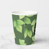 Grünes Leaf Paper Cup - Benutzerdefiniertes Logo Pappbecher (Rechts)