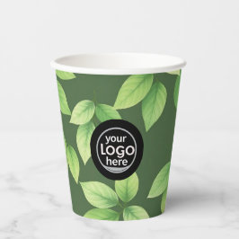 Grünes Leaf Paper Cup - Benutzerdefiniertes Logo Pappbecher