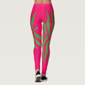 Grünes Leaf Pink Leggings (Rückseite)