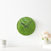 Grünes Leaf Runde Wanduhr (Zuhause)
