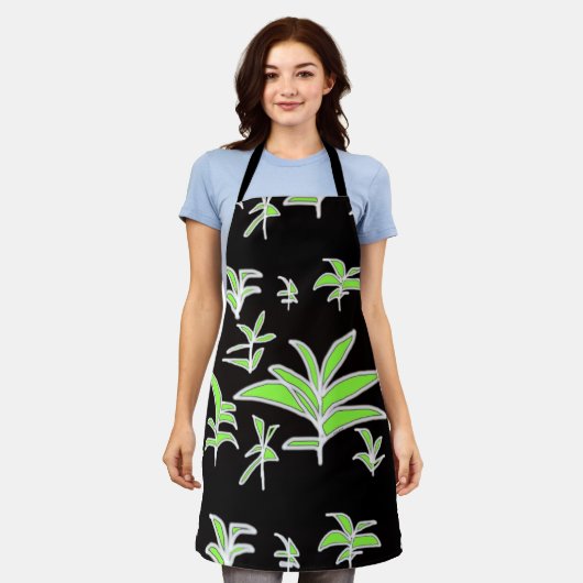 Grünes Leaf Schürze (Getragen)