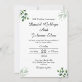 Grünes Leaf' Standard-Hochzeitstag Einladung (Vorderseite)