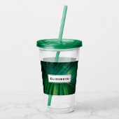 Grünes Leaf Tropenwald Foto Acryltrinkbecher (Rückseite)