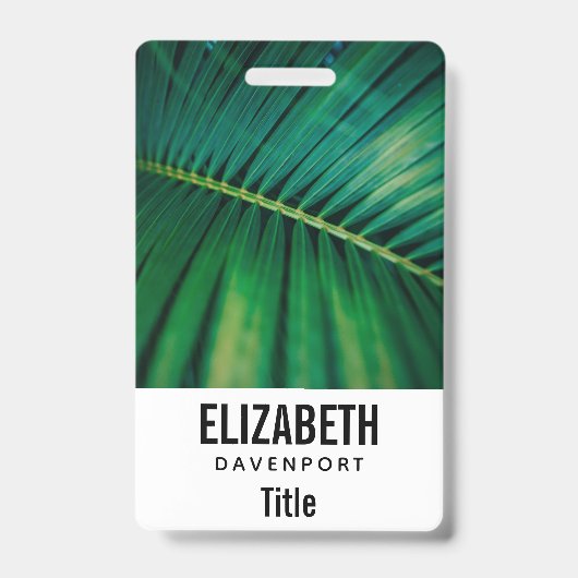 Grünes Leaf Tropenwald Foto Ausweis (Vorderseite)