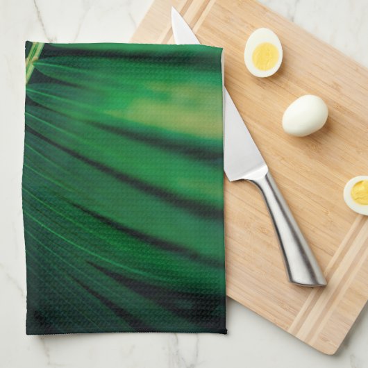 Grünes Leaf Tropenwald Foto Geschirrtuch (Viertel Falte)